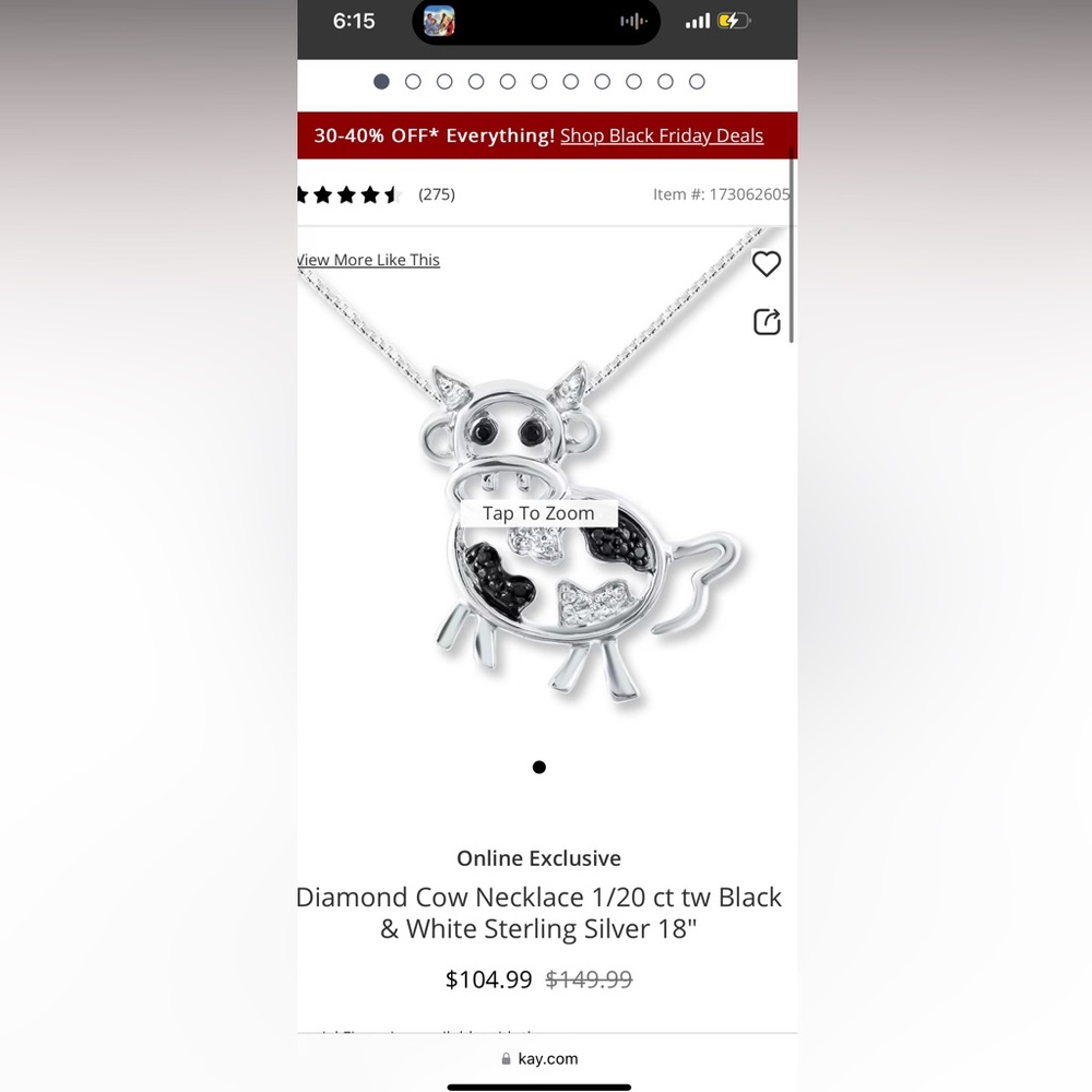 NEW Kay jewelers sterling necklace